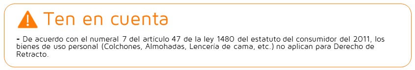 Muebles Concepto G | Derecho de Retracto Colchones y Lencería